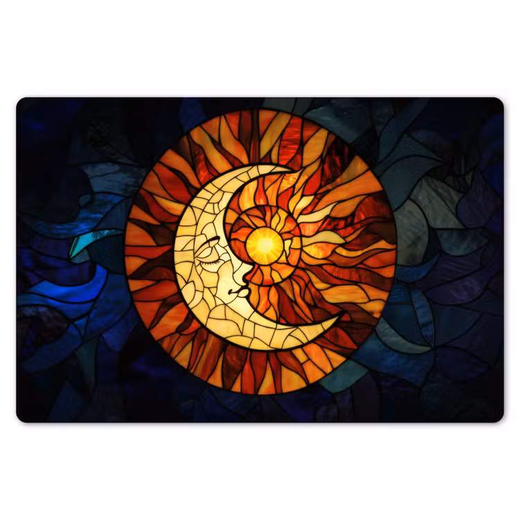 Placemat - 6 stuks - Mozaïek - Glas - Maan - Donkerblauw — 7