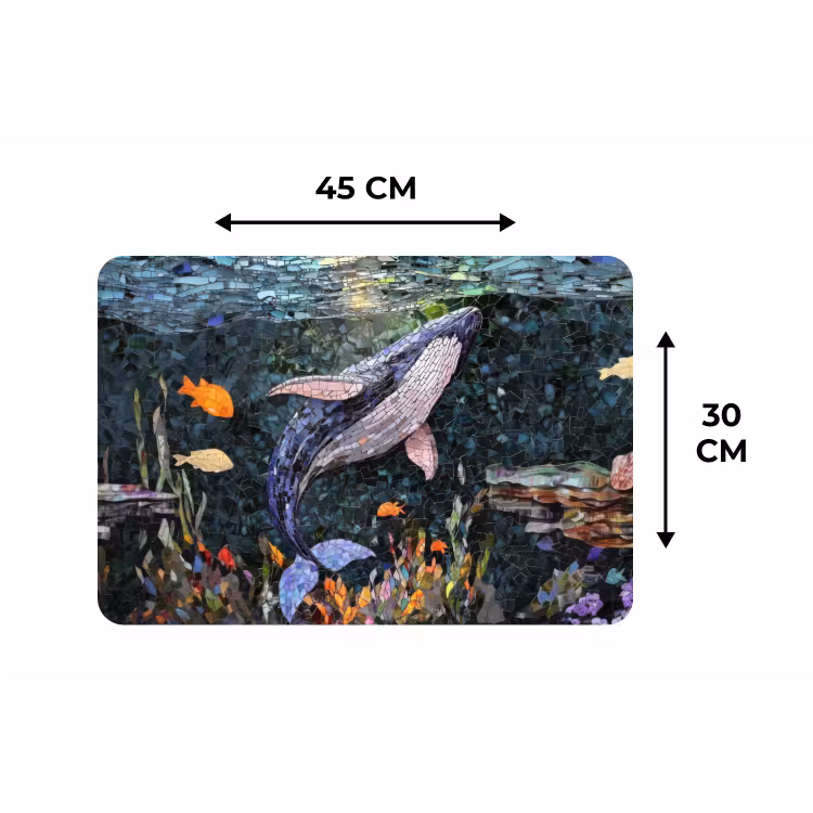 Placemat - 6 stuks - Mozaïek - Walvis - Koraal - Water — 3