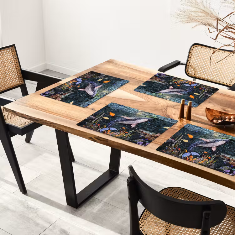 Placemat - 6 stuks - Mozaïek - Walvis - Koraal - Water — 5