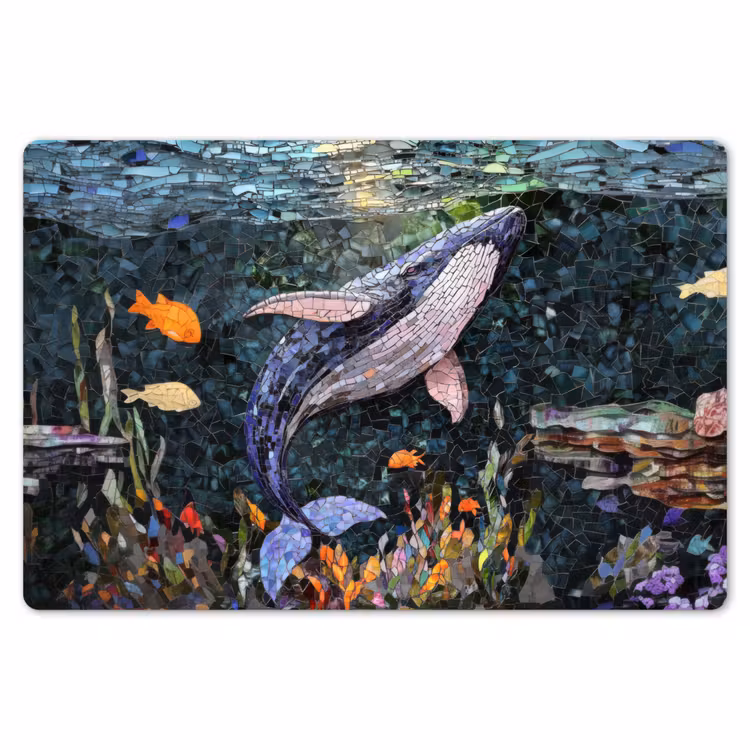 Placemat - 6 stuks - Mozaïek - Walvis - Koraal - Water — 7