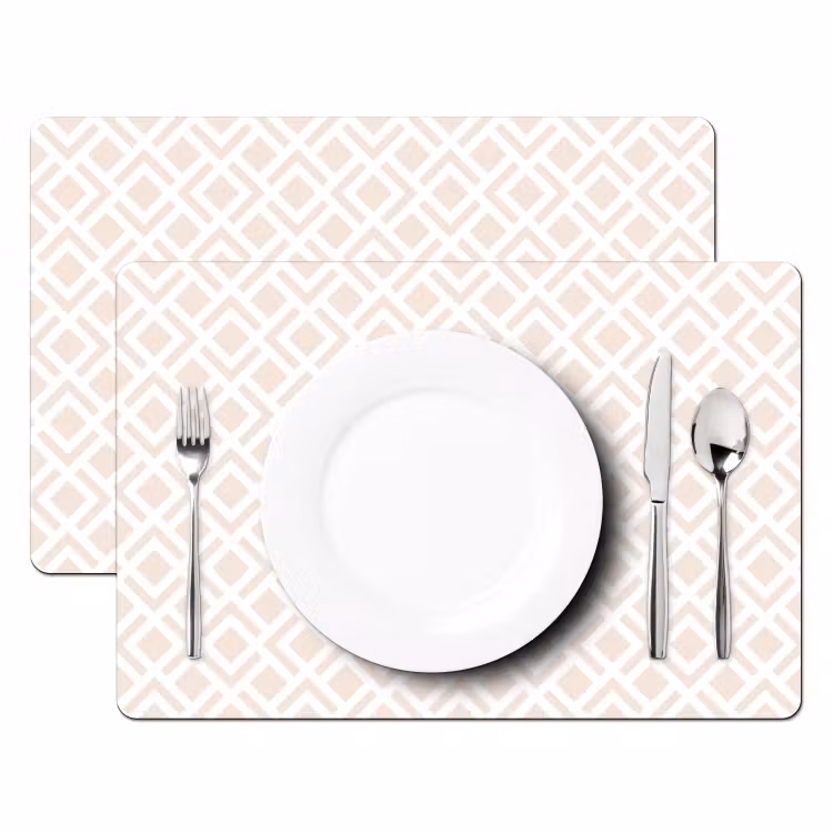 Placemat - 6 stuks - Patronen - Abstract - Beige - Geometrie — 2