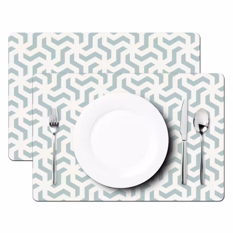Placemat - 6 stuks - Patronen - Abstract - Groen - Geometrie — 2