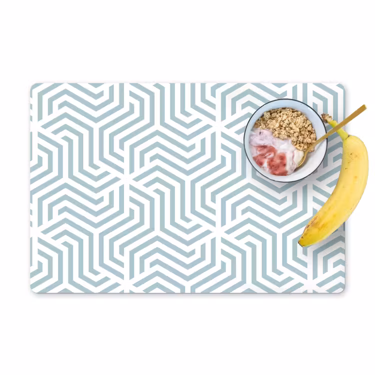 Placemat - 6 stuks - Patroon - Lijn - Design - Groen — 1