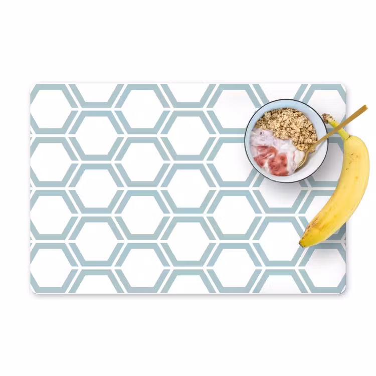 Placemat - 6 stuks - Patroon - Lijn - Design - Hexagon — 1
