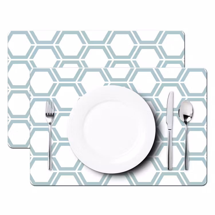 Placemat - 6 stuks - Patroon - Lijn - Design - Hexagon — 2