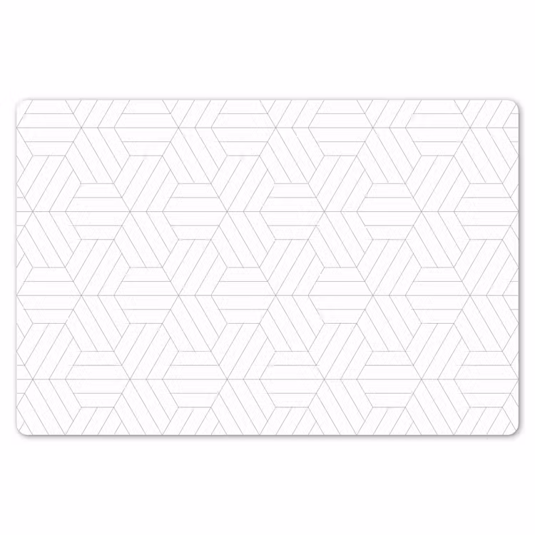 Placemat - 6 stuks - Patroon - Lijn - Design - Zwart - Wit — 7