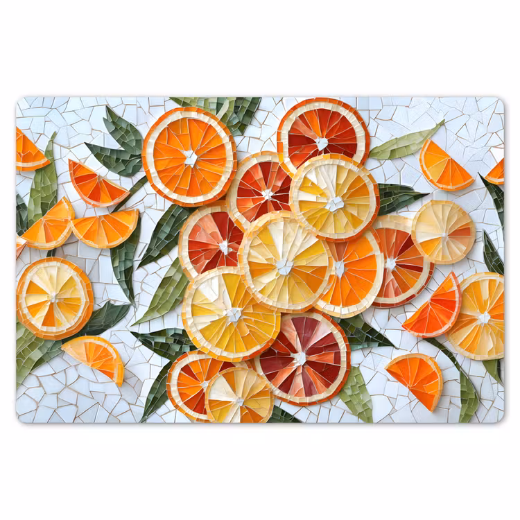 Placemat - 6 stuks - Schijfjes - Fruit - Oranje - Mozaïek — 7