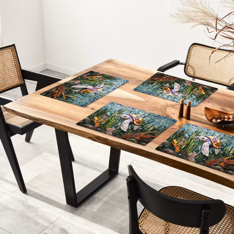Placemat - 6 stuks - Schildpad - Zeewier - Mozaïek — 5