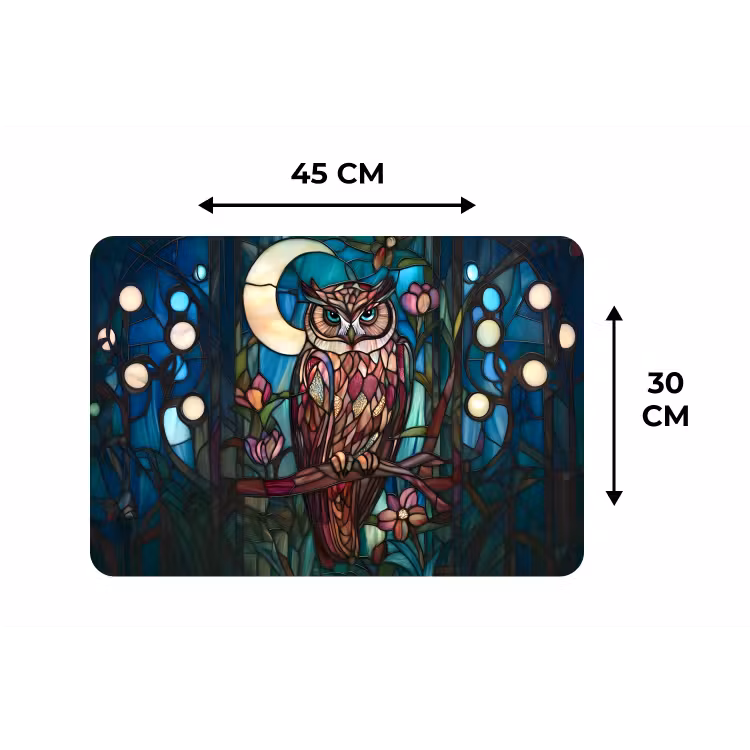 Placemat - 6 stuks - Uil - Mozaïek - Maan - Nacht — 3