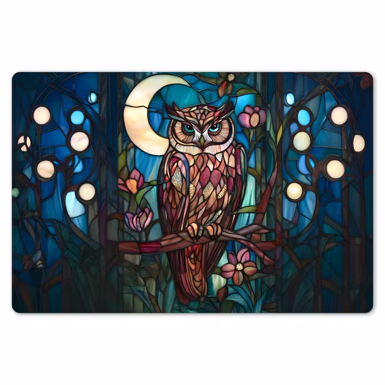 Placemat - 6 stuks - Uil - Mozaïek - Maan - Nacht — 7