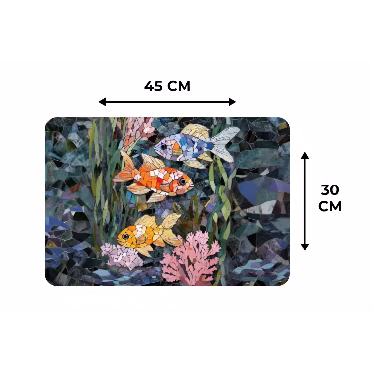 Placemat - 6 stuks - Vissen - Koraal - Zee - Mozaïek — 3
