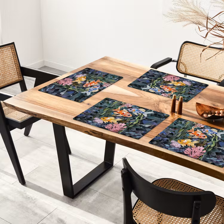 Placemat - 6 stuks - Vissen - Koraal - Zee - Mozaïek — 5
