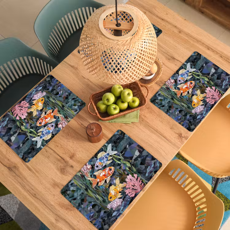 Placemat - 6 stuks - Vissen - Koraal - Zee - Mozaïek — 6