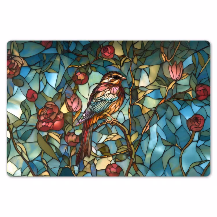 Placemat - 6 stuks - Vogel - Tak - Rozen - Mozaïek — 7
