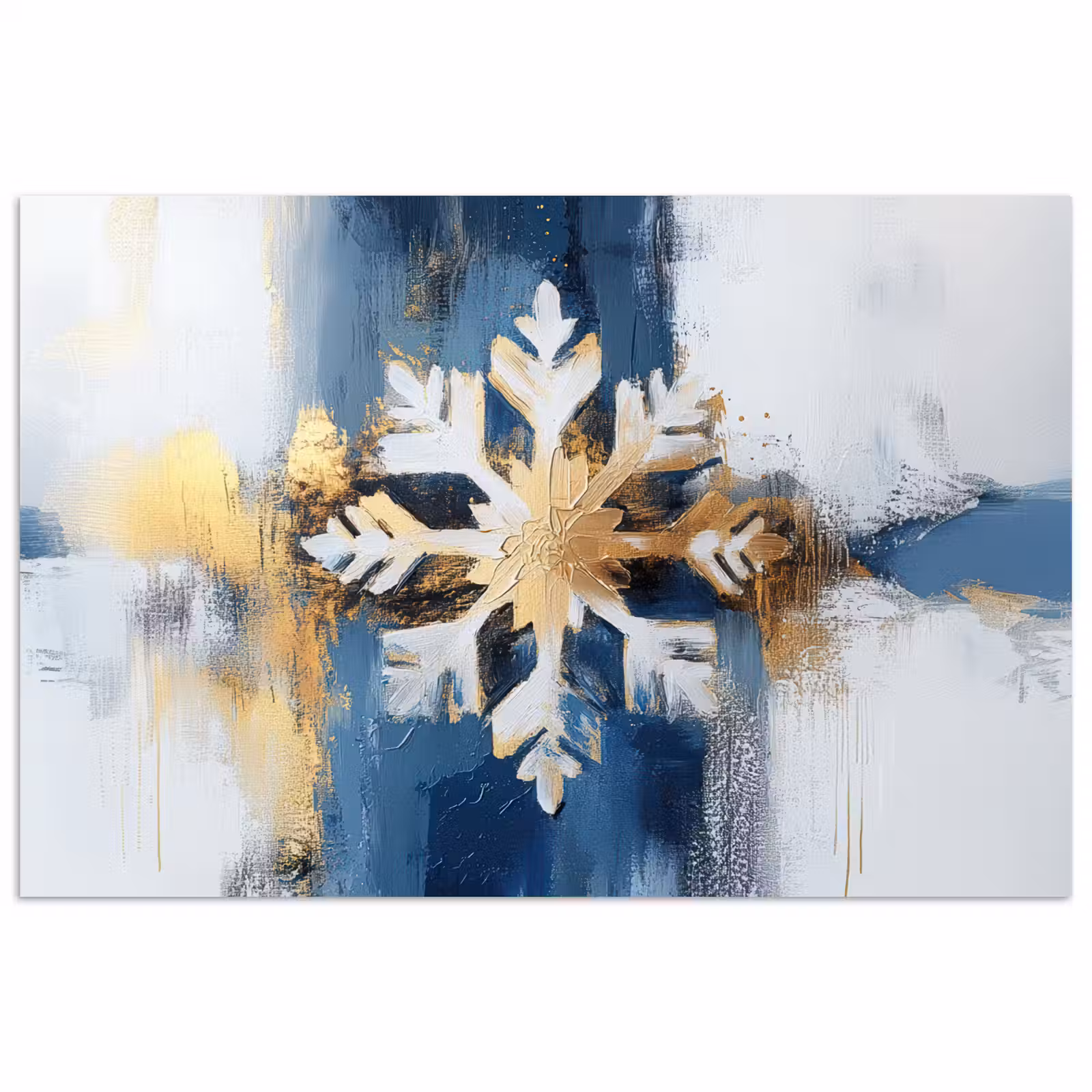 Poster - Abstract - Winter - Sneeuwvlok - Sneeuw - Goud — 1