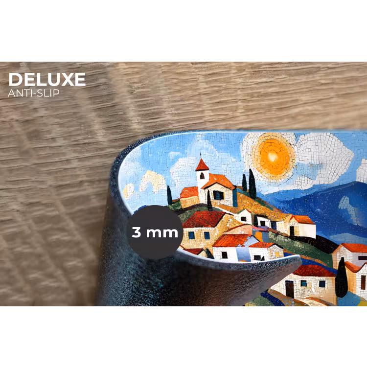 Placemat - 6 stuks - Dorp - Heuvelachtig - Zon - Mozaïek — 4