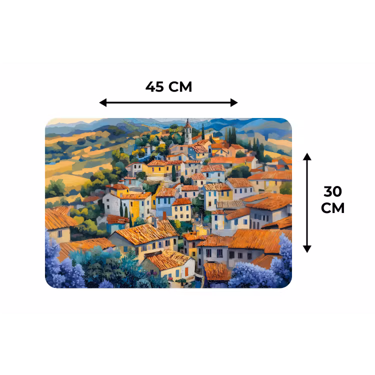Placemat - 6 stuks - Dorp - Heuvels - Landschap - Bomen — 3