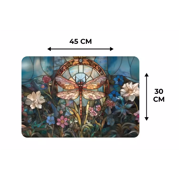 Placemat - 6 stuks - Libelle - Mozaïek - Bloemen - Kleurrijk — 3
