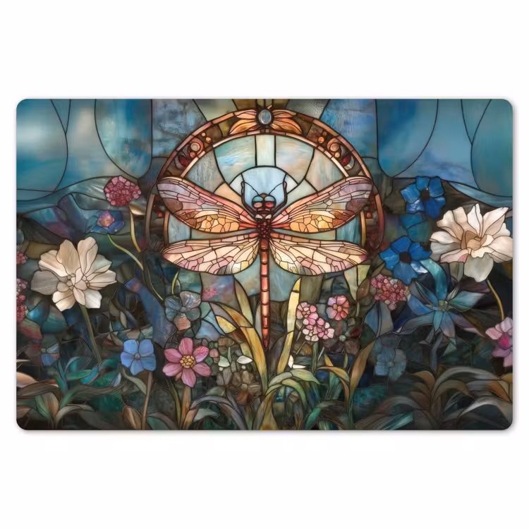 Placemat - 6 stuks - Libelle - Mozaïek - Bloemen - Kleurrijk — 7