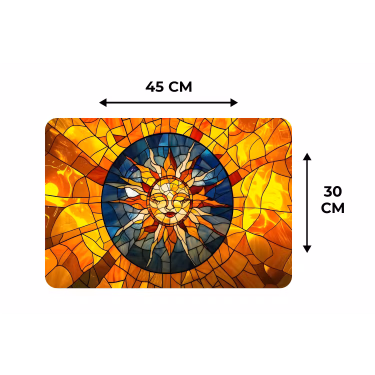 Placemat - 6 stuks - Mozaïek - Zon - Geel - Cirkel — 3