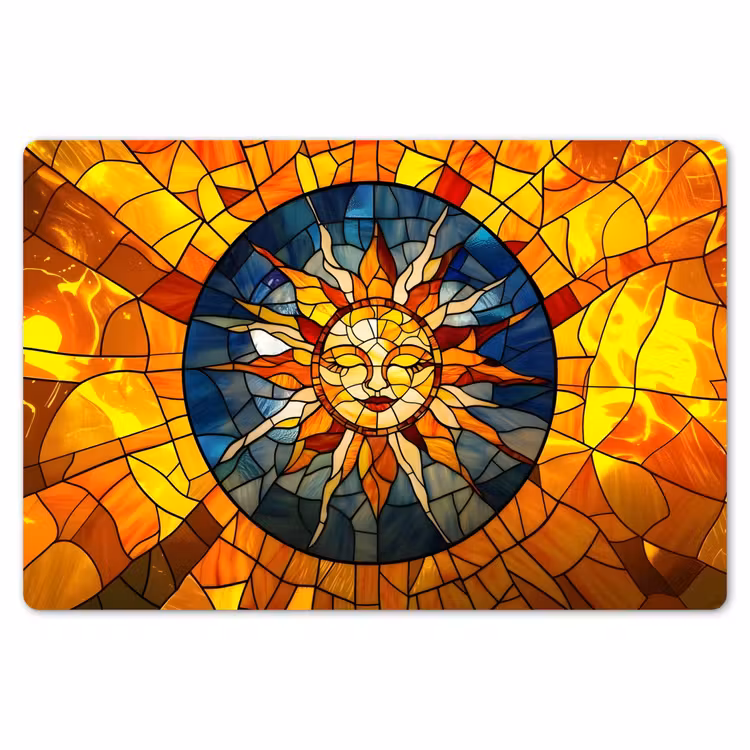 Placemat - 6 stuks - Mozaïek - Zon - Geel - Cirkel — 7