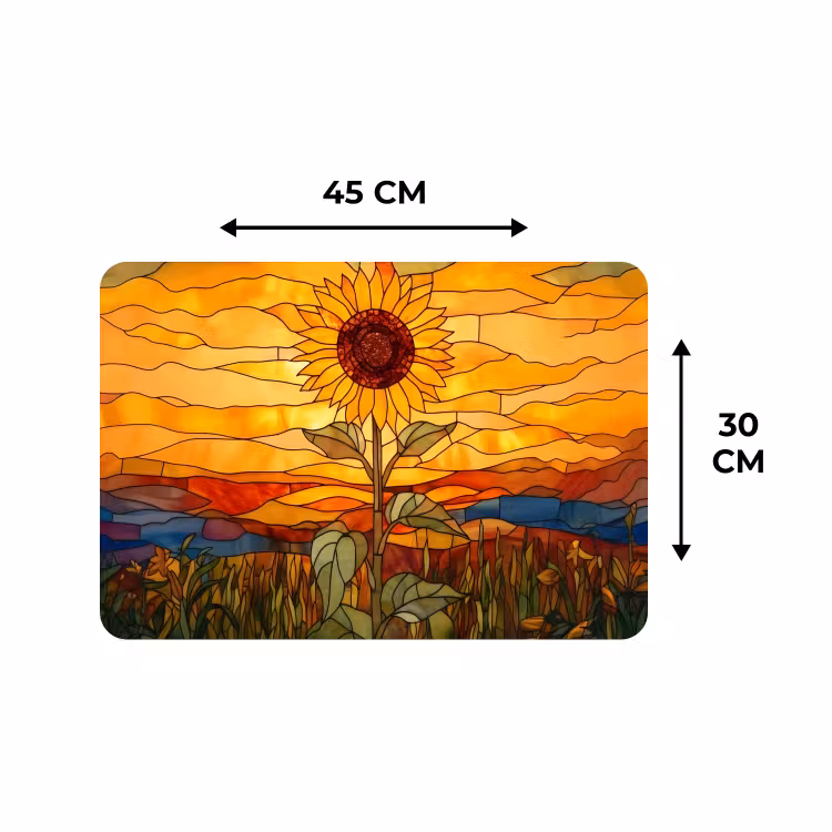 Placemat - 6 stuks - Zonnebloem - Mozaïek - Zonsondergang - Geel — 3