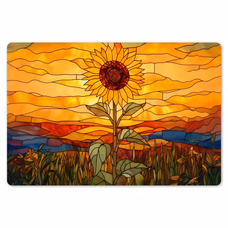 Placemat - 6 stuks - Zonnebloem - Mozaïek - Zonsondergang - Geel — 7