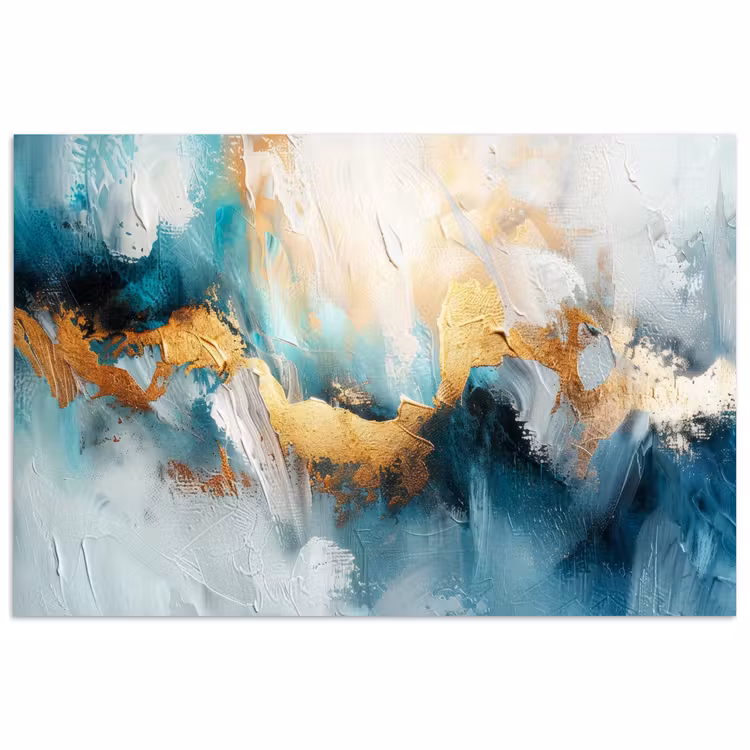 Poster - Abstract - Kunst - Gold - Blauw — 1