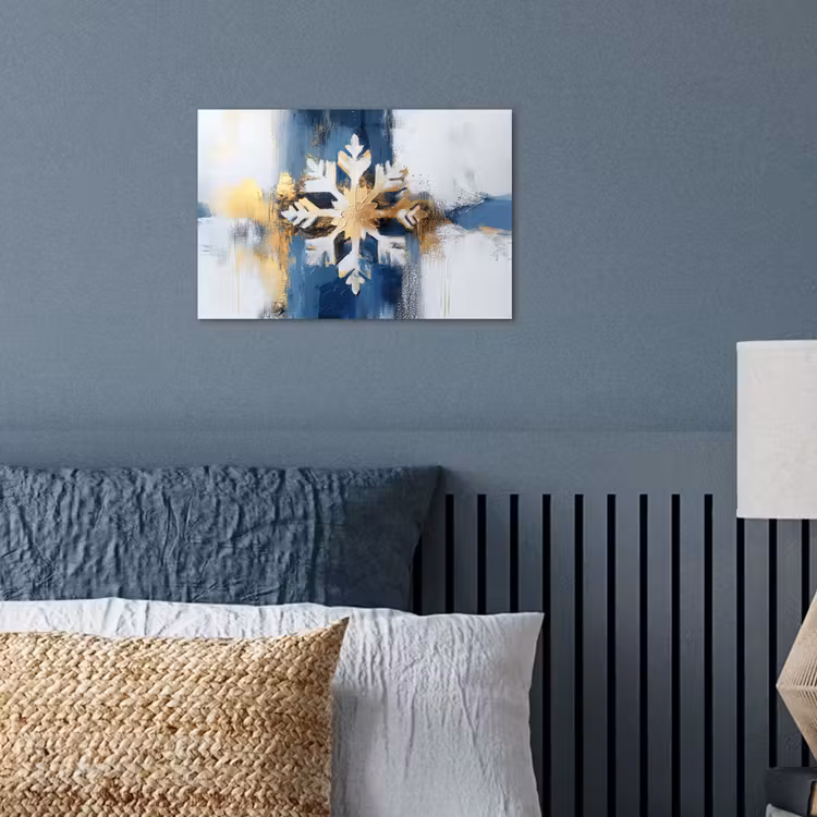 Poster - Abstract - Winter - Sneeuwvlok - Sneeuw - Goud — 3
