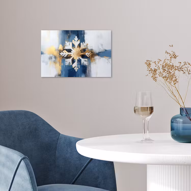 Poster - Abstract - Winter - Sneeuwvlok - Sneeuw - Goud — 4