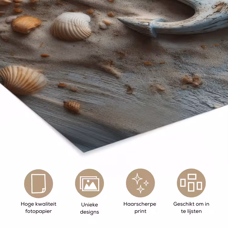 Poster - Anker - Hout - Schelpen - Zand — 5
