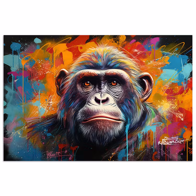 Poster - Aap - Gorilla - Graffiti - Dieren - Kleuren — 1