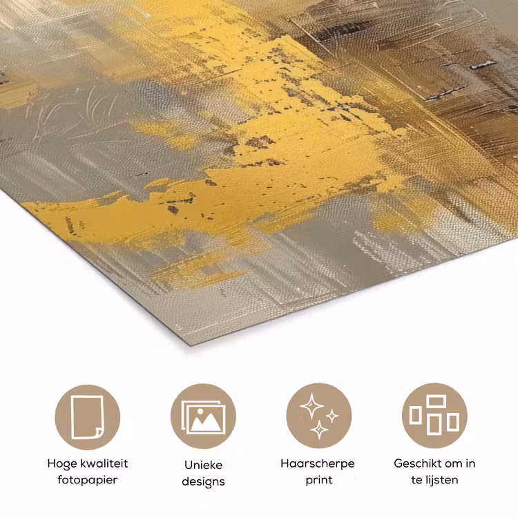 Poster - Abstract - Geel - Modern - Beige — 5
