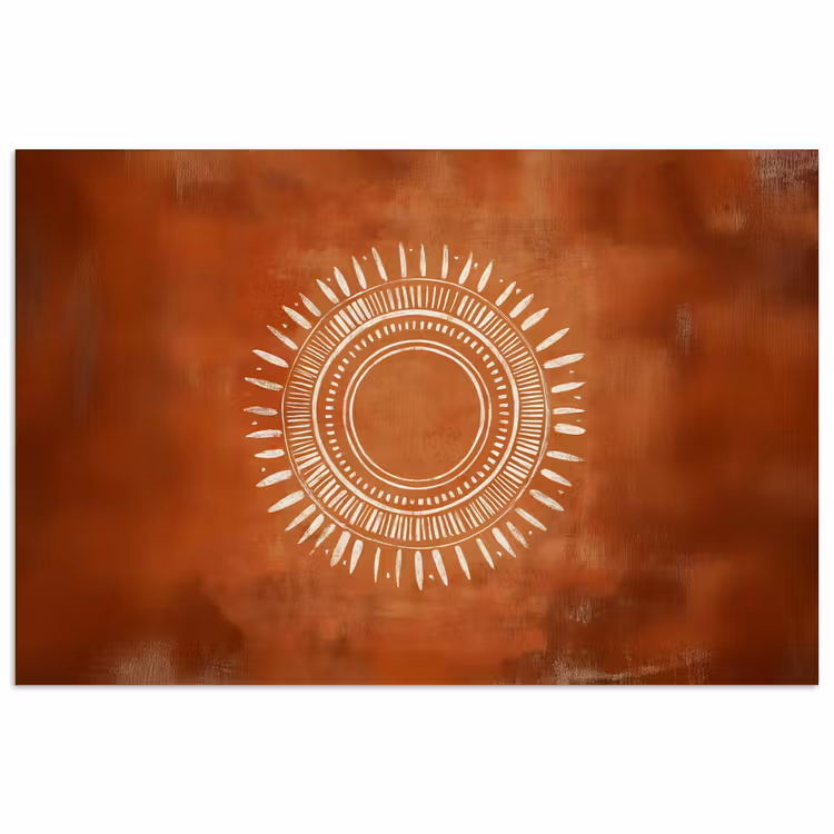 Poster - Abstract - Lijnen - Zonnestralen - Roodbruin — 1