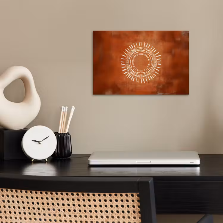 Poster - Abstract - Lijnen - Zonnestralen - Roodbruin — 2