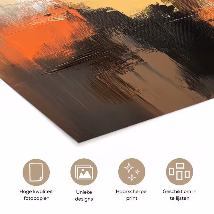 Poster - Abstract - Modern - Verflook - Herfst kleuren - Oranje — 5