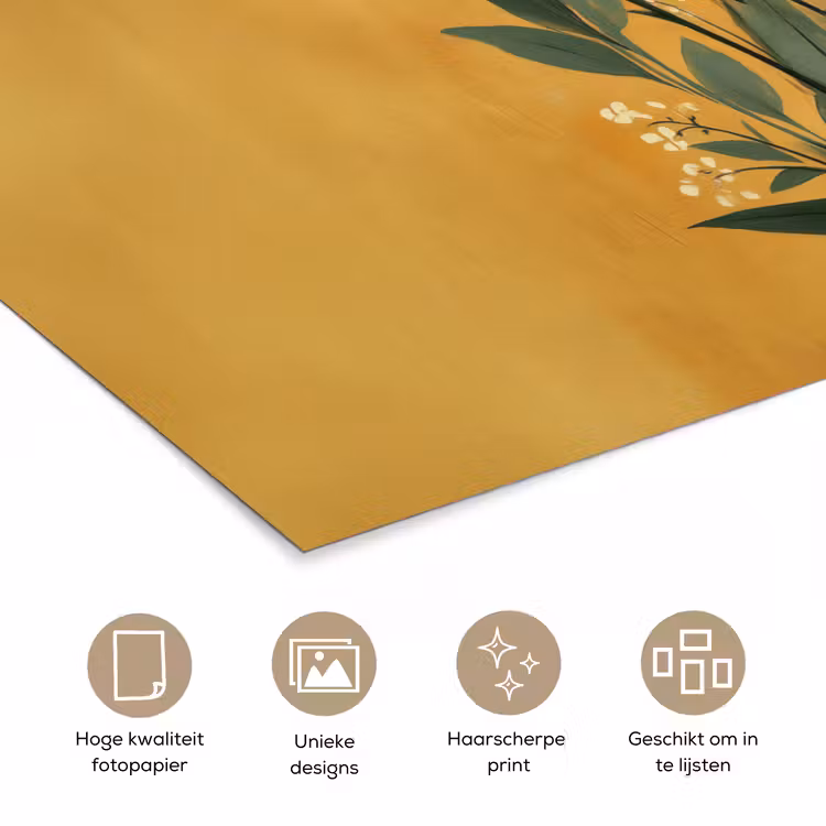 Poster - Bladeren - Boeket - Bloemen - Geel — 5