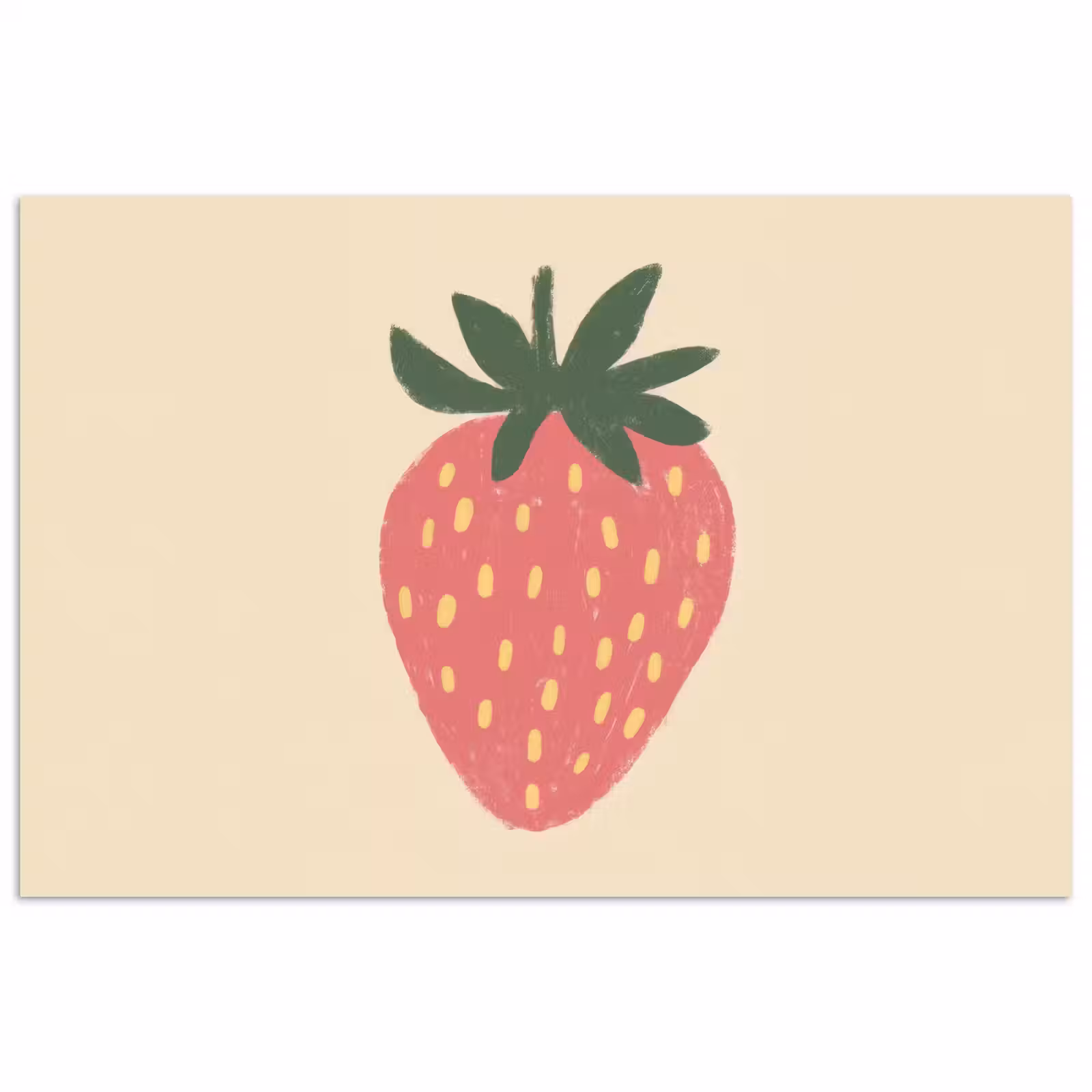 Poster - Aardbei - Minimalistisch - Rood - Fruit — 1