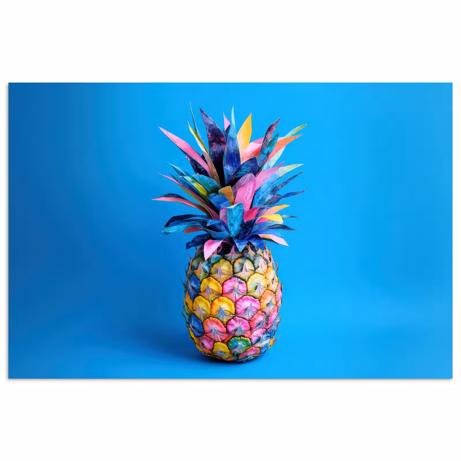 Poster - Ananas - Blauw - Tropisch - Vrolijk — 1