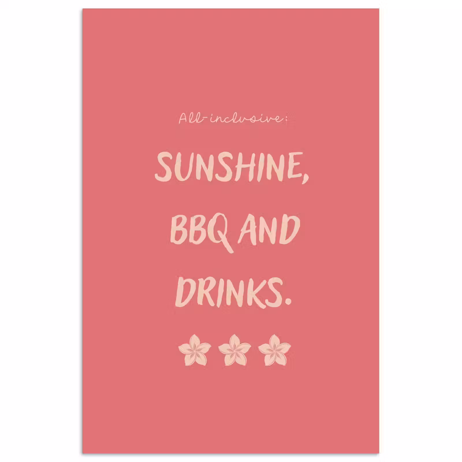 Poster - BBQ - Quote - Roze - Zomer — 1