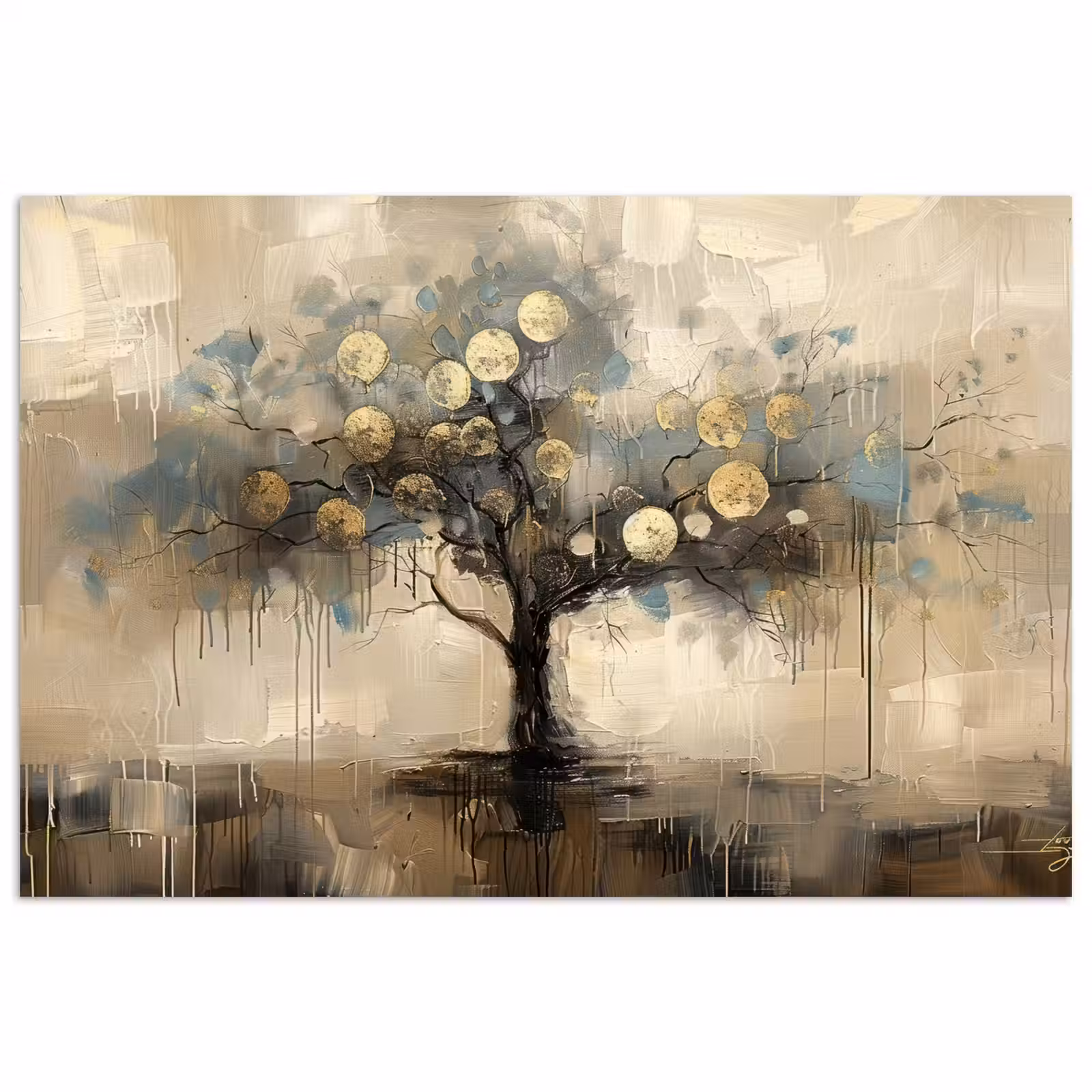 Poster - Beige - Abstract - Boom - Goud — 1