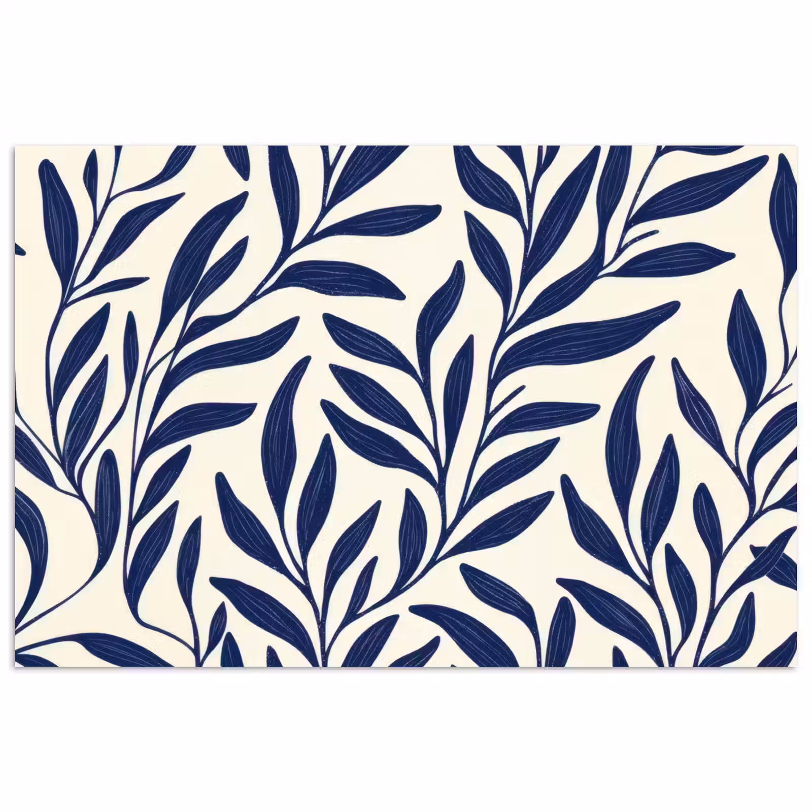 Poster - Bladeren - Klimop - Donkerblauw — 1