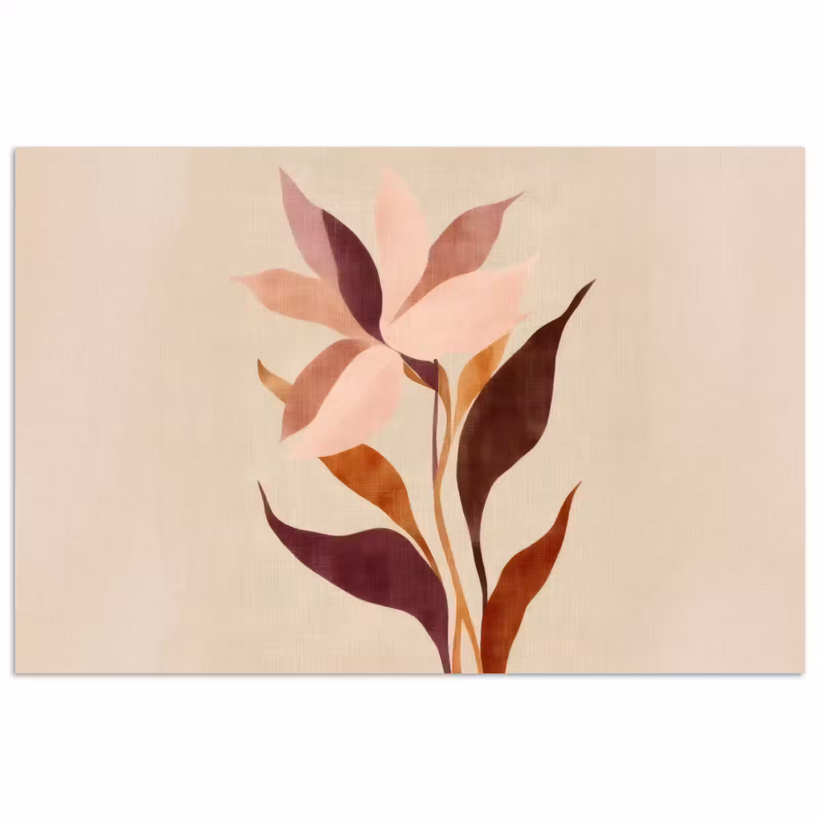 Poster - Bloemen - Blaadjes - Minimalistisch - Roze — 1
