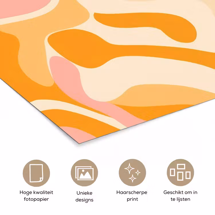 Poster - Abstract - Golvend - Oranje — 5