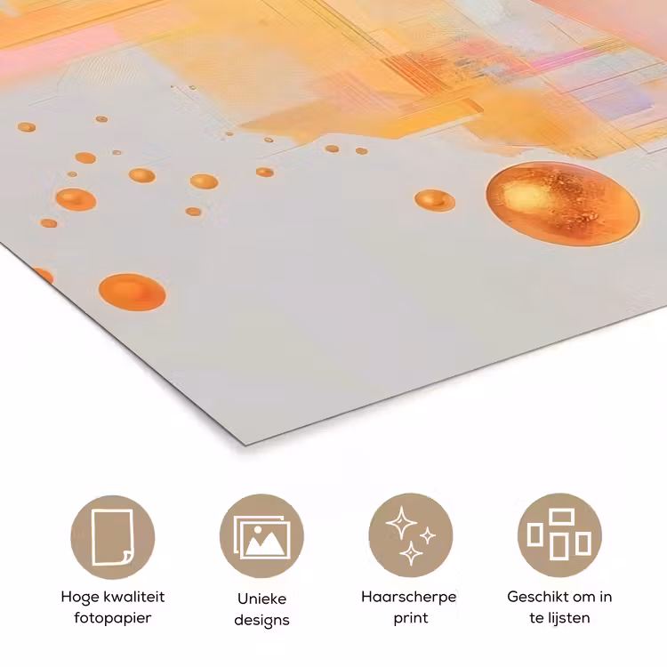 Poster - Abstract - Vrouw - Bloemenkroon - Goud — 5