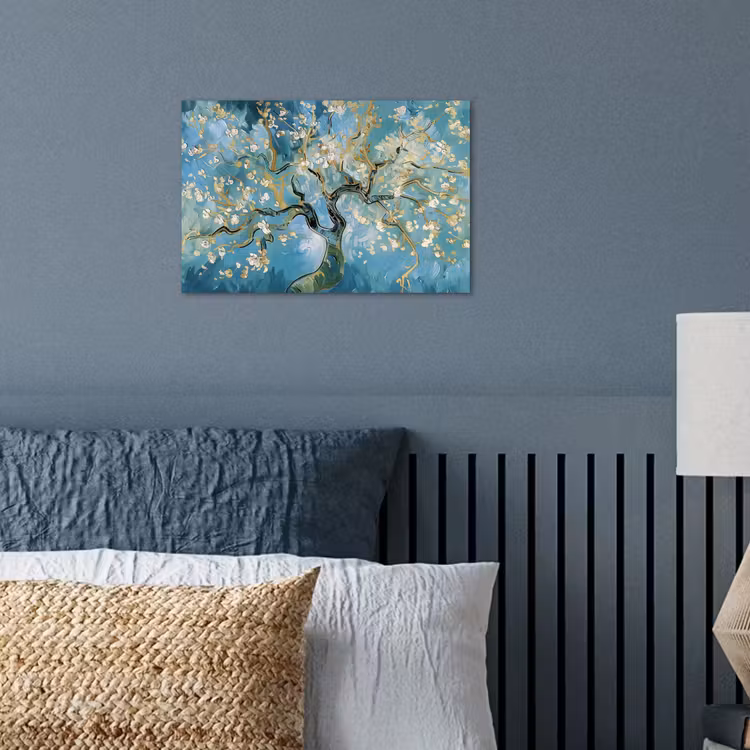 Poster - Amandelbloesem boom - Blauw - Abstract — 3