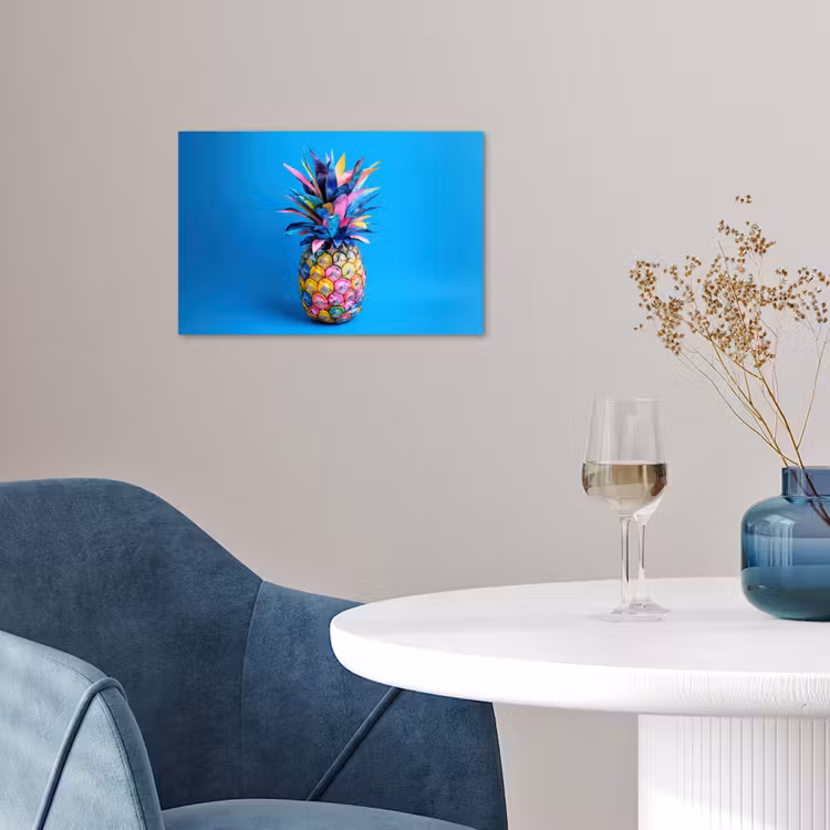 Poster - Ananas - Blauw - Tropisch - Vrolijk — 4