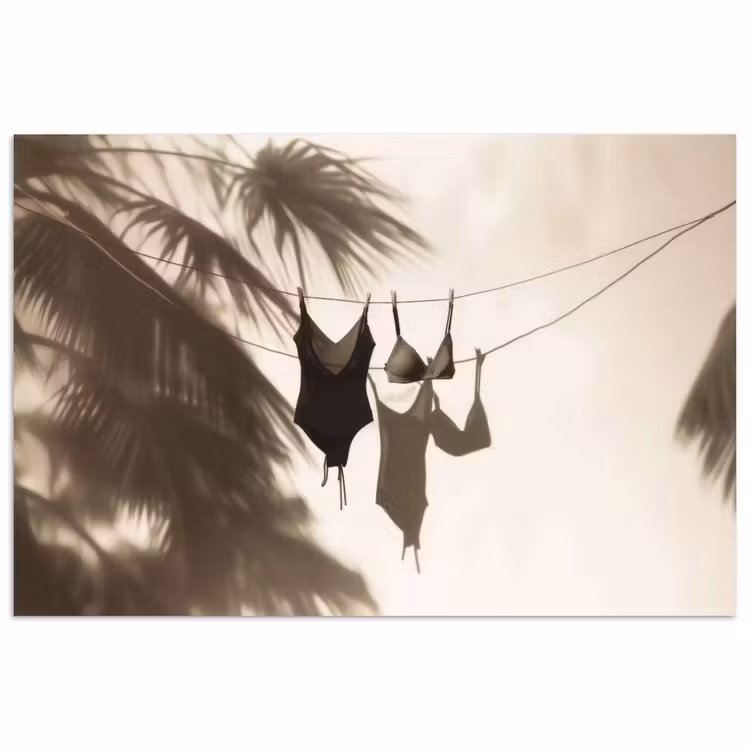 Poster - Badkleding - Palmbomen - Schaduw - Tropisch — 1