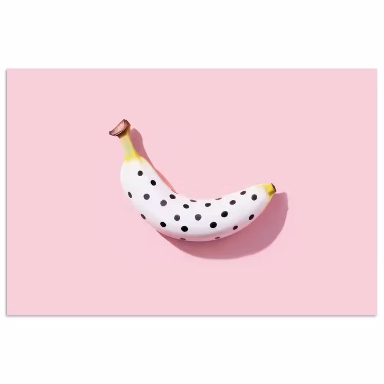 Poster - Banaan - Stippen - roze — 1