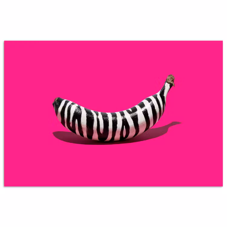 Poster - Banaan - Zebraprint - Roze — 1